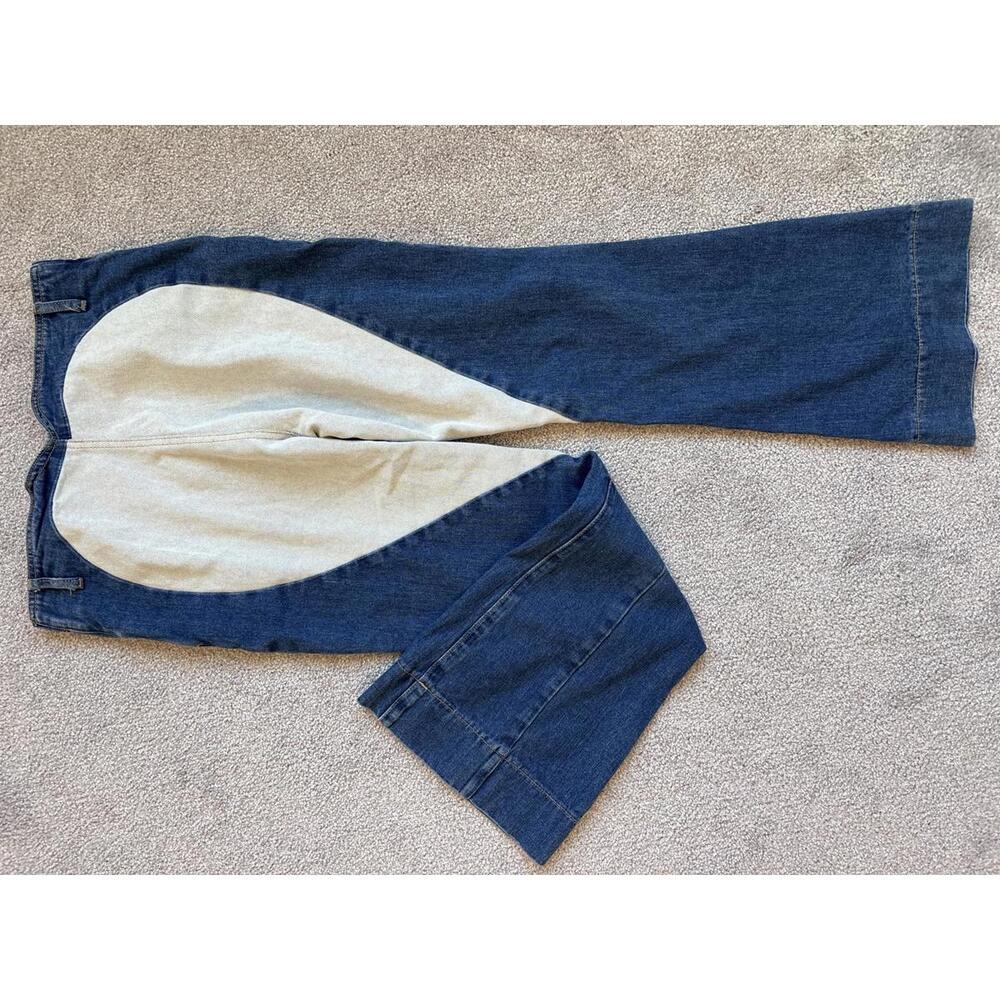Women’s Two-Tone Heart Panel Jeans - Blue and Cream